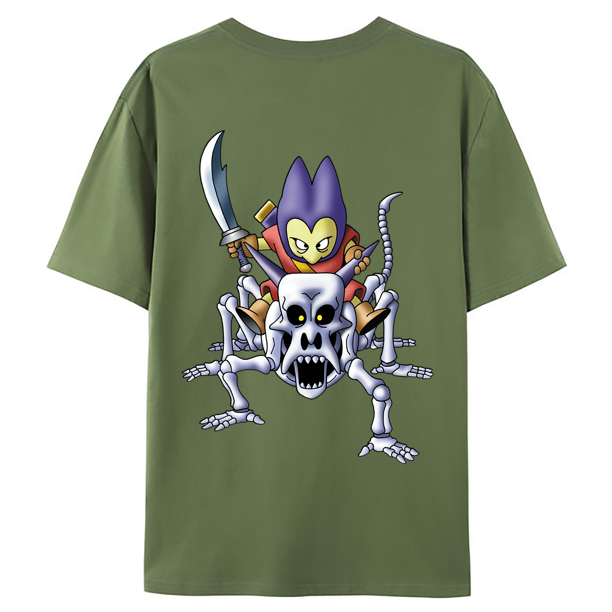 （画像用） ドラゴンクエスト Doragon Kuesuto Dragon Quest 綿100％ メンズ半袖Tシャツ（バックプリント） 通気性